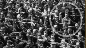 German man refusing Nazi salute